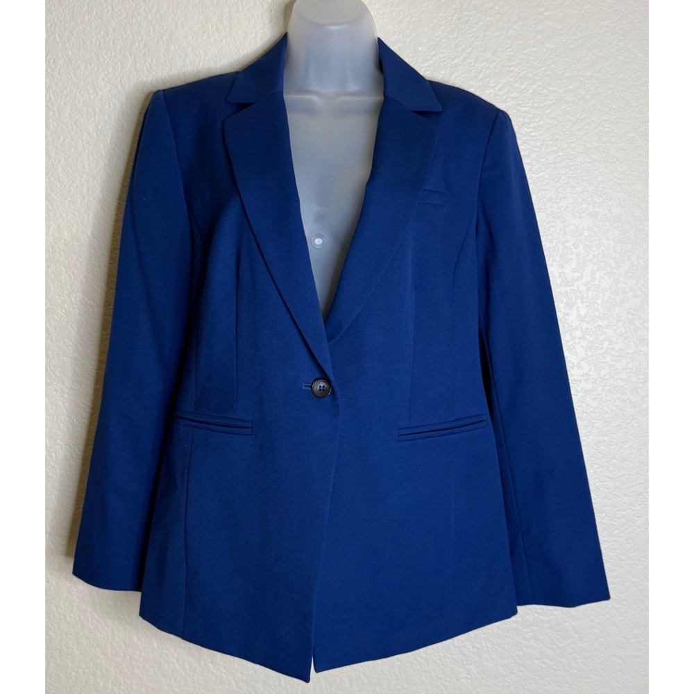 Pendleton Womens 10P‎ Blazer Royal Blue 100% Virgin Wool Single Button Petite